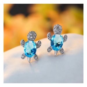 TURTLE STUD ZIRCON EARRING